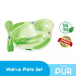 Pur Walrus Meal time Set - Plate & Cutlery (5501)