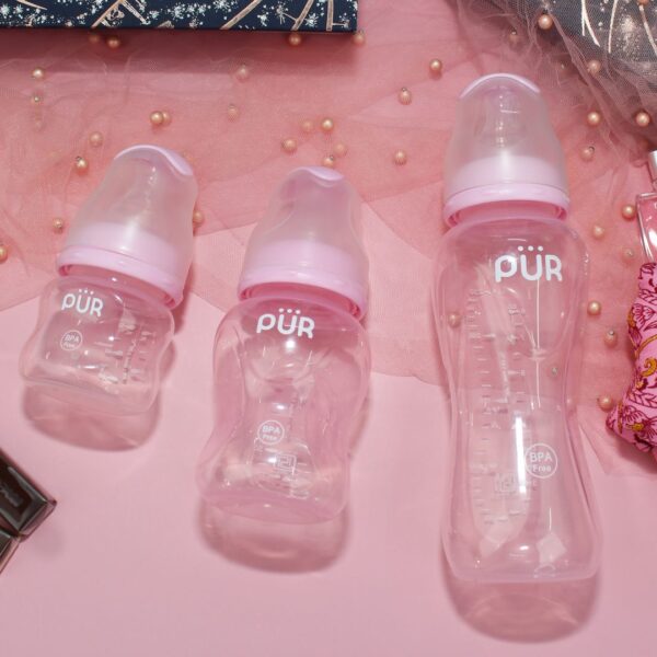 PUR Advanced Slim Neck Bottle 4oz. /125ml. - (1801 Pink And Blue)
