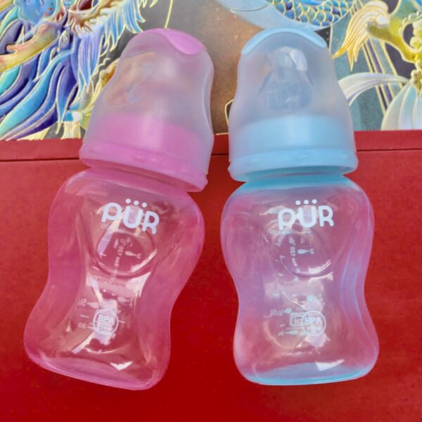 PUR Advanced Slim Neck Bottle 4oz. /125ml. - (1801 Pink And Blue)